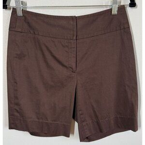 Etcetera Bermuda Flat Front Chino Shorts Womens 2 Brown Office Casual Everyday